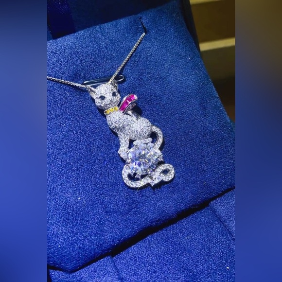 2 Carat Moissanite 925 Sterling Silver Necklace - Picture 4 of 6